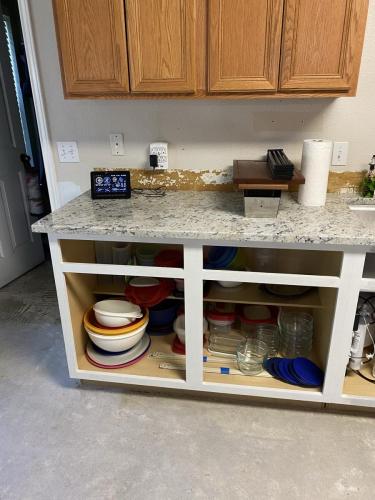 Starting to Paint the lower cabinets white